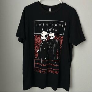 21 Pilots Blurry Face 2015 Tour Merch Black Graphic T-Shirt